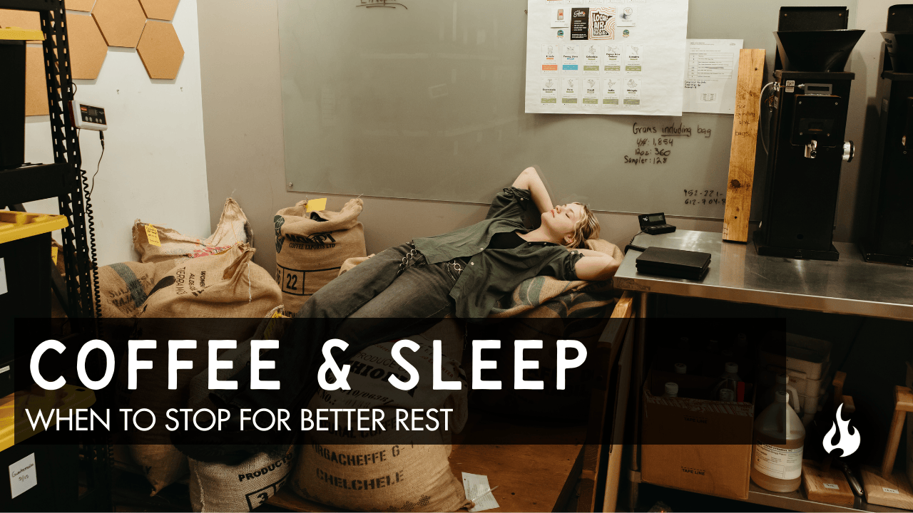 A woman sleeping on bags of green coffee