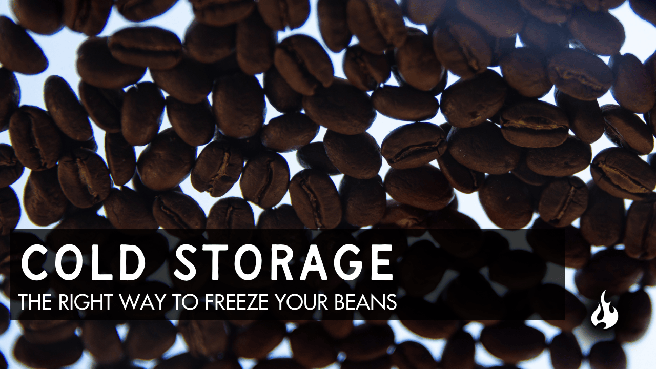 Ember coffee beans on glass