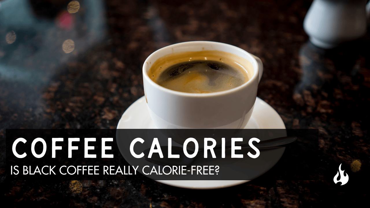 White cup of black coffee on saucer with scattered coffee beans