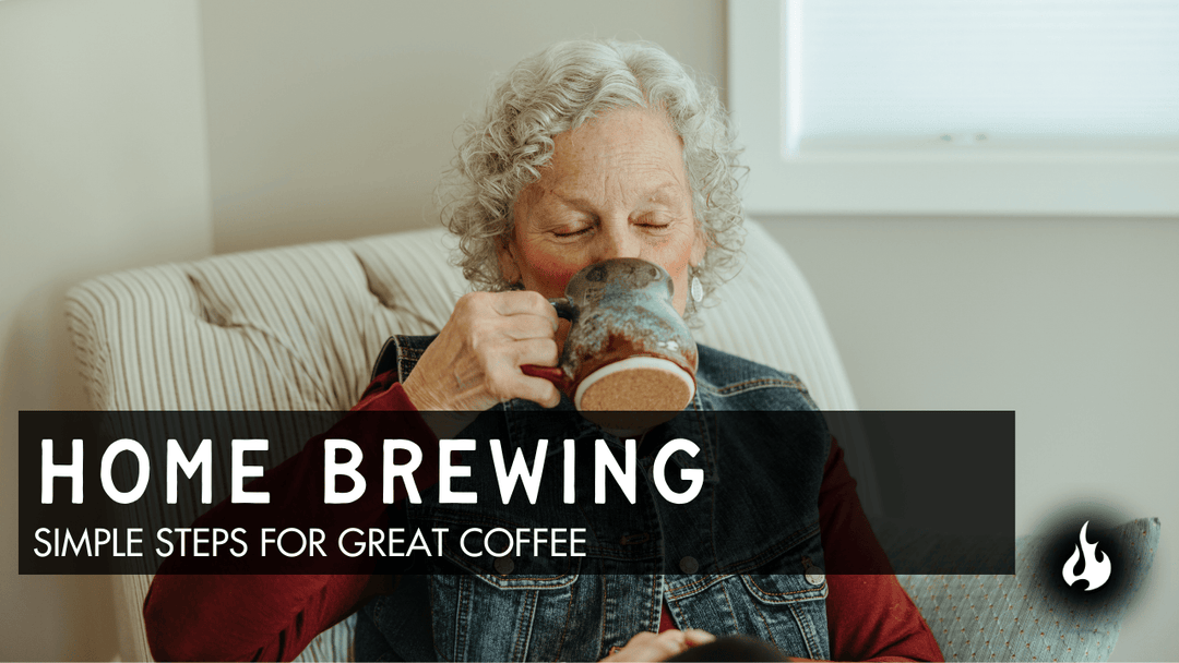Matt's (Owner of Ember Coffee Co.) mother, Krista, drinking Ember coffee at home