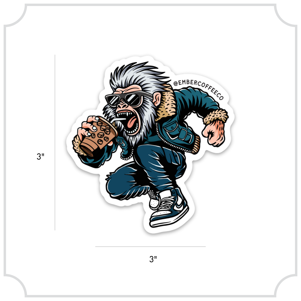 Ember "Polar Monkey" Sticker, vinyl sticker, view 1