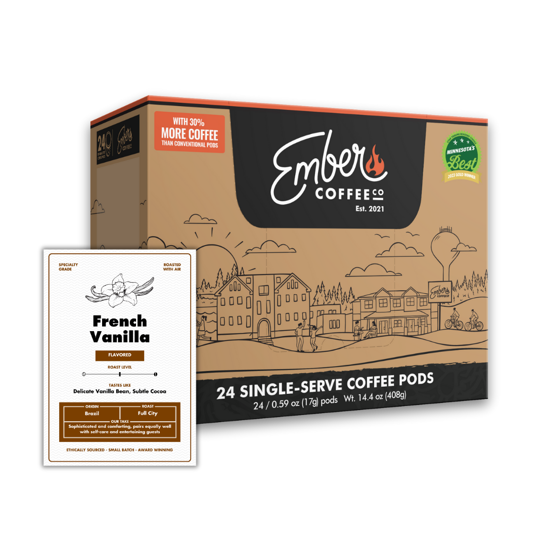 French Vanilla K-Pods medium roast, box of 24, front of box