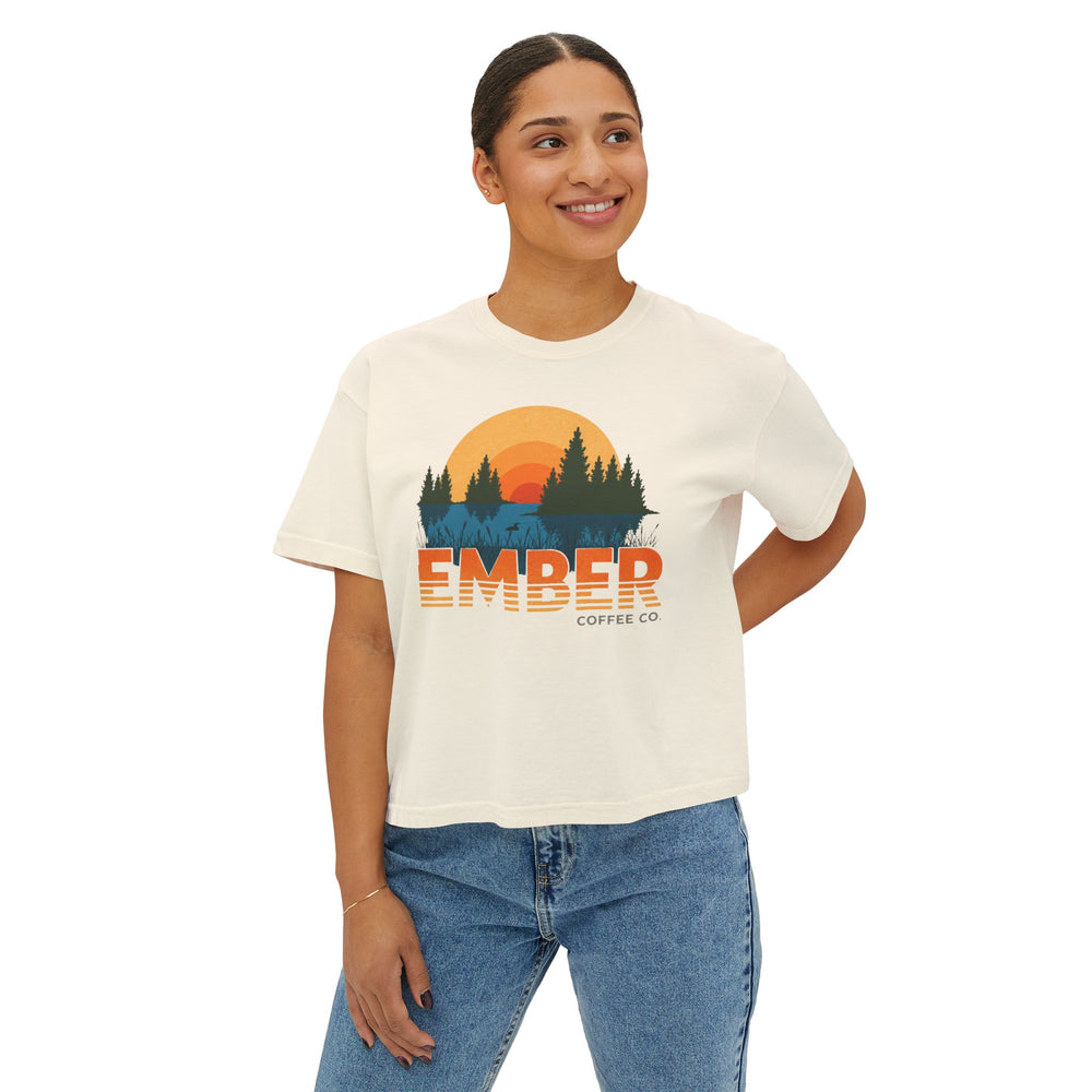 Ember Sunrise Graphic Tee — Women's Boxy T-Shirt
