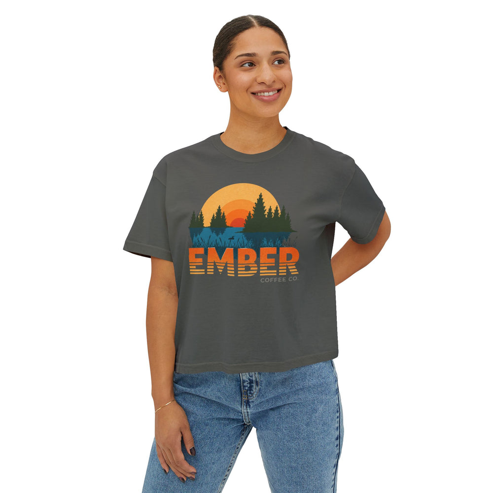 Ember Sunrise Graphic Tee — Women's Boxy T-Shirt