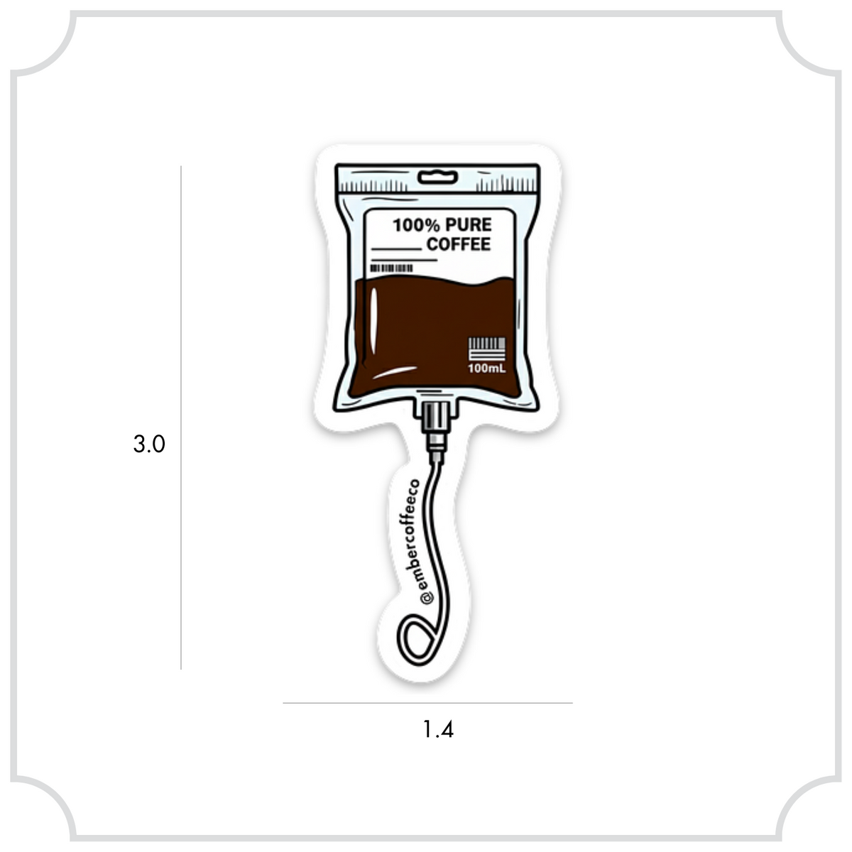 Caffeine Drip Sticker, vinyl sticker, view 1