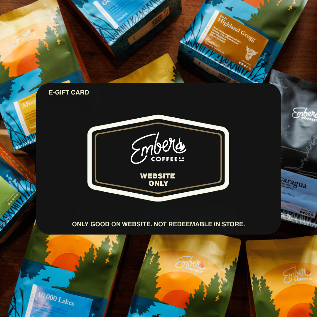 Gift Card (Online), Ember Coffee Co. e-gift card, website only, front