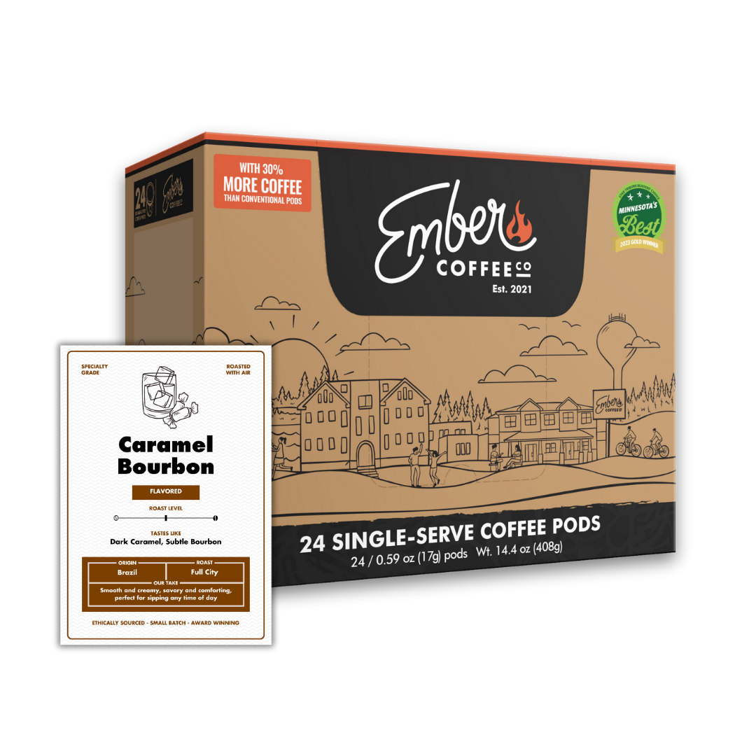 Caramel Bourbon K-Pods, box of 24, front of box