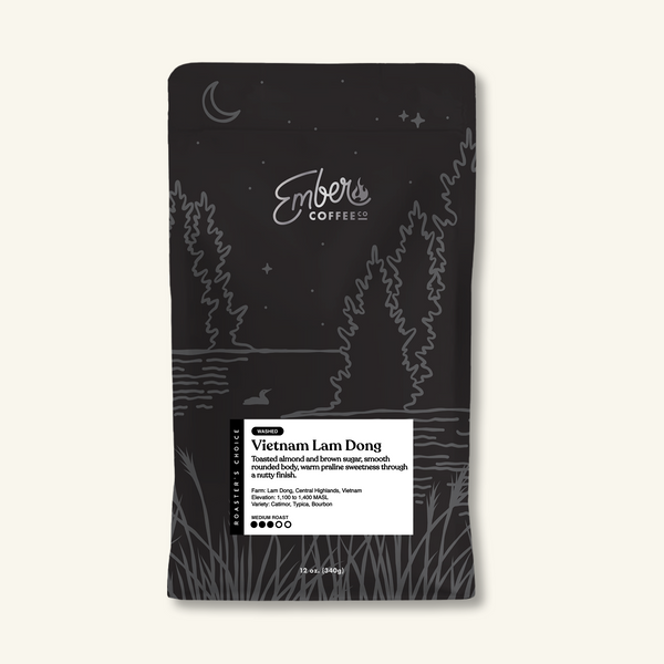 Roaster's Choice Vietnam Lam Dong, medium roast single origin, 12 oz bag, front of bag
