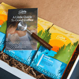 Ember Dark Roast Kit open box with guide, scoop and Dark Prairie bag