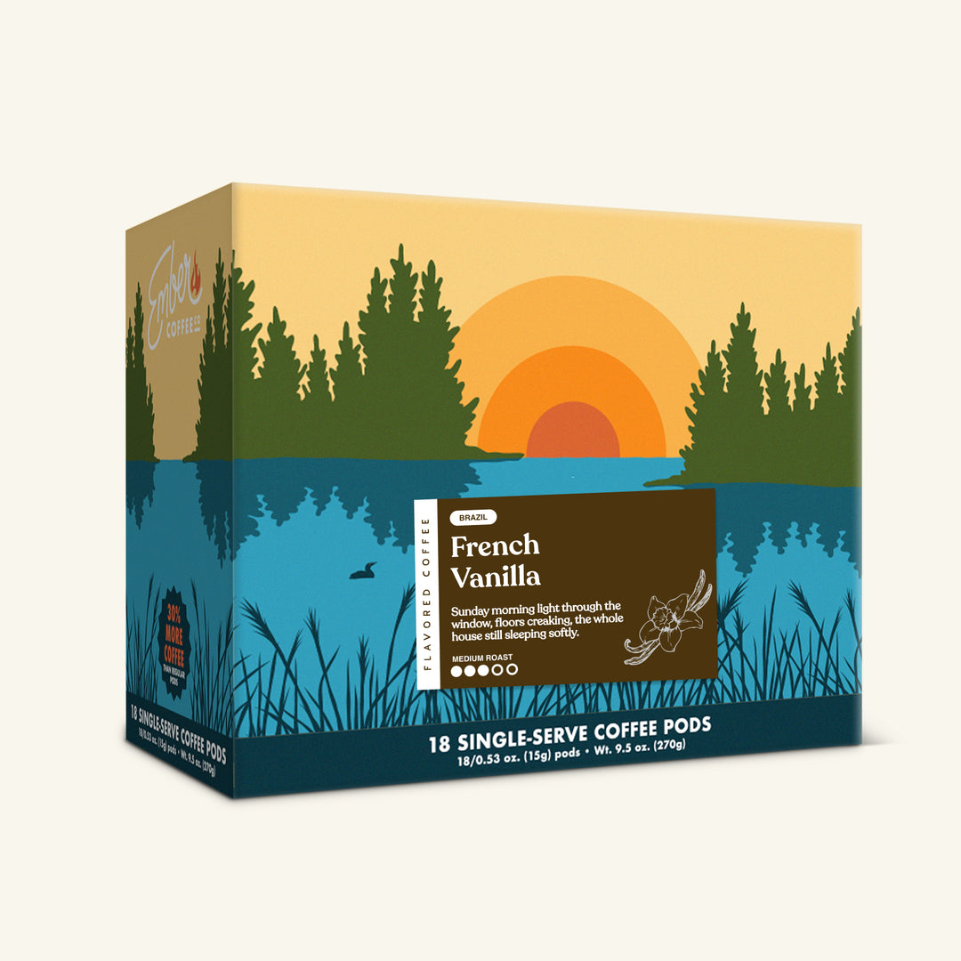 French Vanilla K-Pods, box of 18, 3D front view