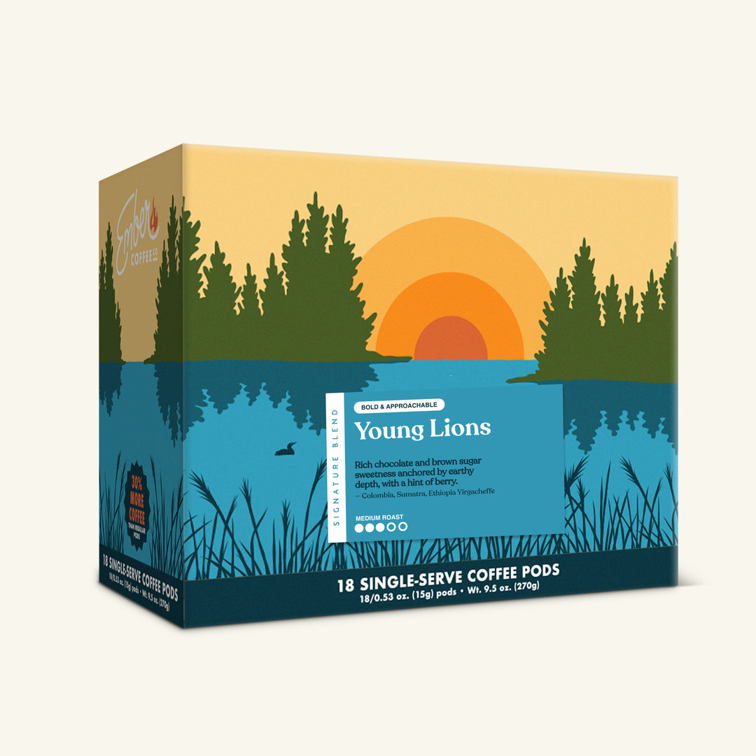 Young Lions House Blend K-Pods, box of 18, 3D front view