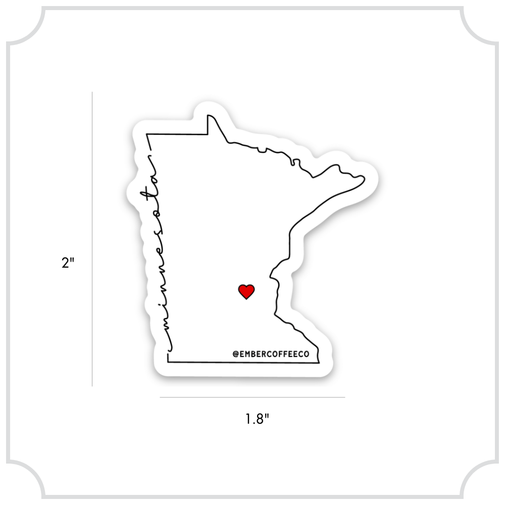 Ember "Map of MN" Sticker | Ember Coffee Co.