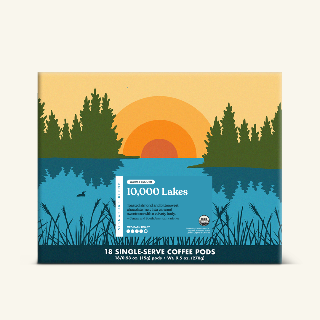 10,000 Lakes Pods, box of 18, front of box
