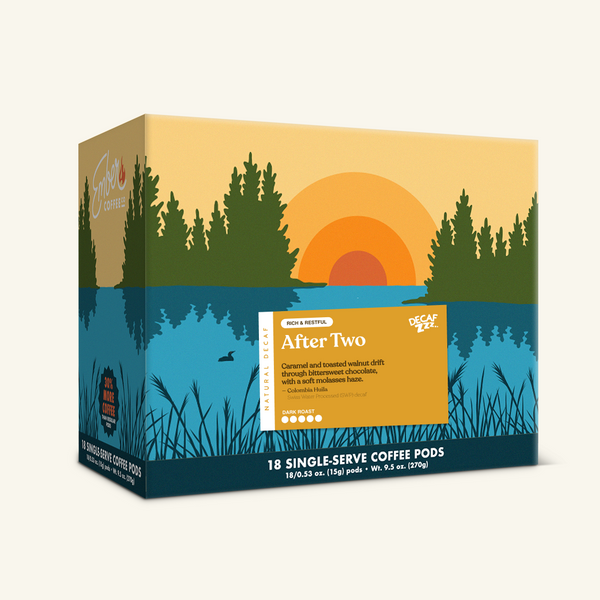 After Two Decaf Pods, box of 18, 3D front view