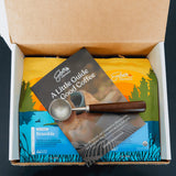 Ember Essentials Kit open box from above with two 12 oz bags, guide and scoop